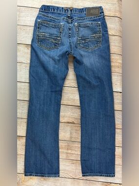 Mens Ariat M5 Adkins Straight Leg Fit Denim Blue Jeans Size 32x34
